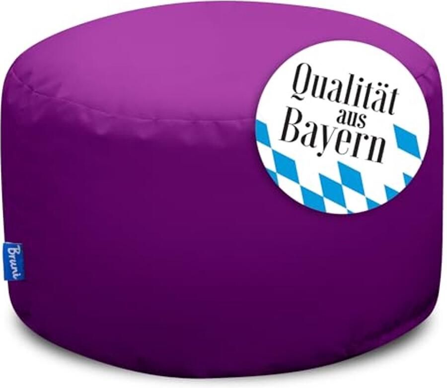 Ronde Poef L in Violet Voor Binnen en Buiten als Voetenbank of Meditatiekussen