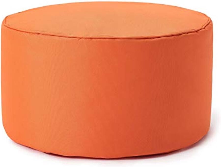 Ronde poef voor binnen en buiten waterafstotend onderhoudsvriendelijk ideaal voor kinderen en volwassenen oranje