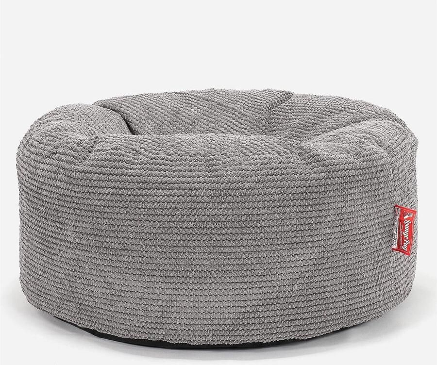 Ronde Poef Zitzak Pompom Charcoal Grijs Comfortabel en Duurzaam