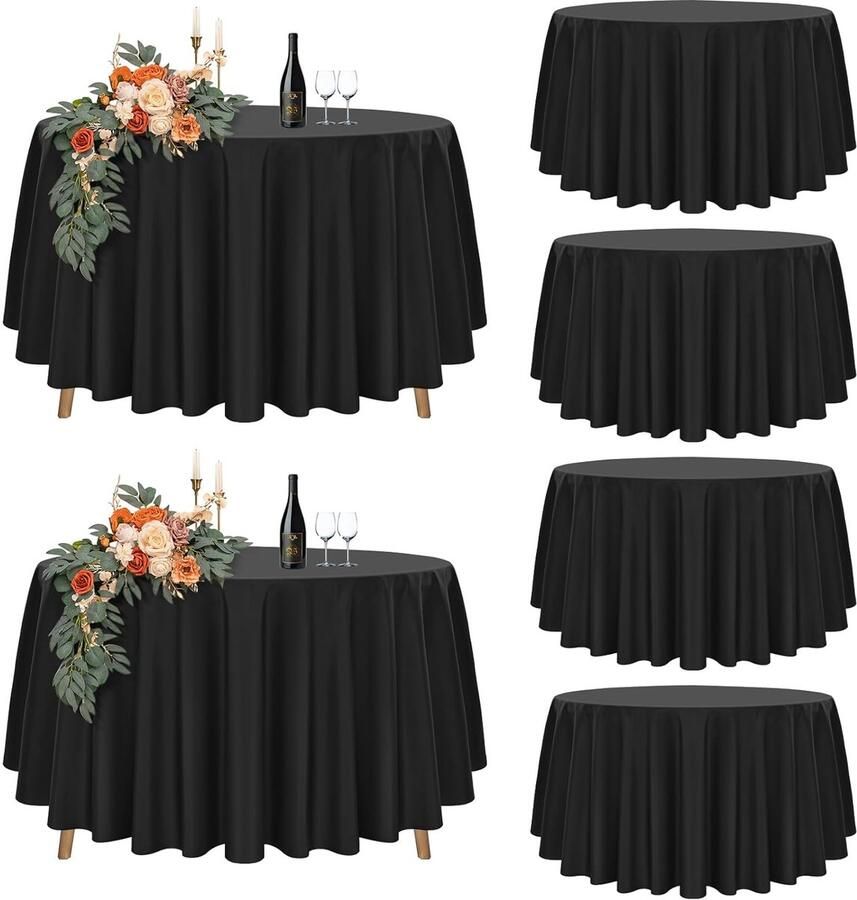 Ronde polyester tafelkleden waterdicht set van 6 305 cm
