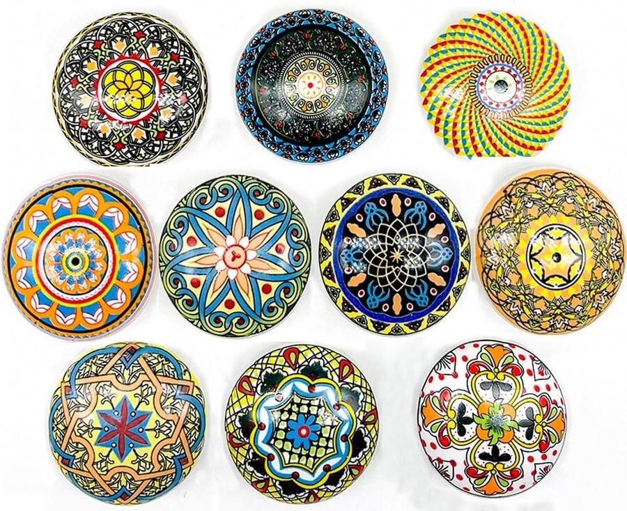 Ronde porseleinen knoppen 10 stuks prachtige keramische knoppen Boheemse stijl kastknoppen voor doe-het-zelf dressoir kledingkast meubels decor