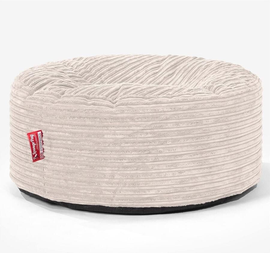Ronde Pouf Zitzak van Corduroy in Ivoorkleur – Stijlvolle en Duurzame Zitpoef