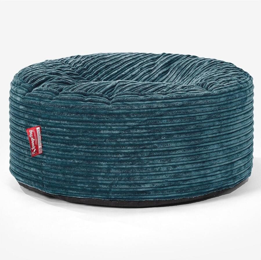 Ronde Pouf Zitzak van Corduroy in Teal Kleur – Comfortabele Zitpoef voor Elk Interieur
