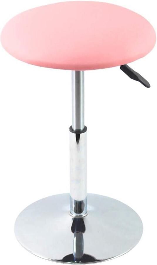 Ronde PU leren salonkruk hoogte verstelbaar 1 stuk roze met draaifunctie