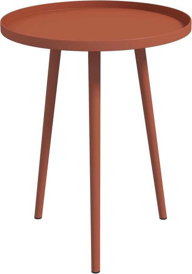 Ronde salontafel voor de tuin Buiten bijzettafel met afgeronde rand van staal Ø 40 x 50 cm rood