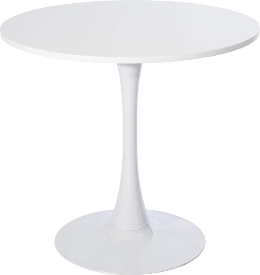 Ronde Scandinavische Eettafel voor 2-4 Personen Wit 80x80cm