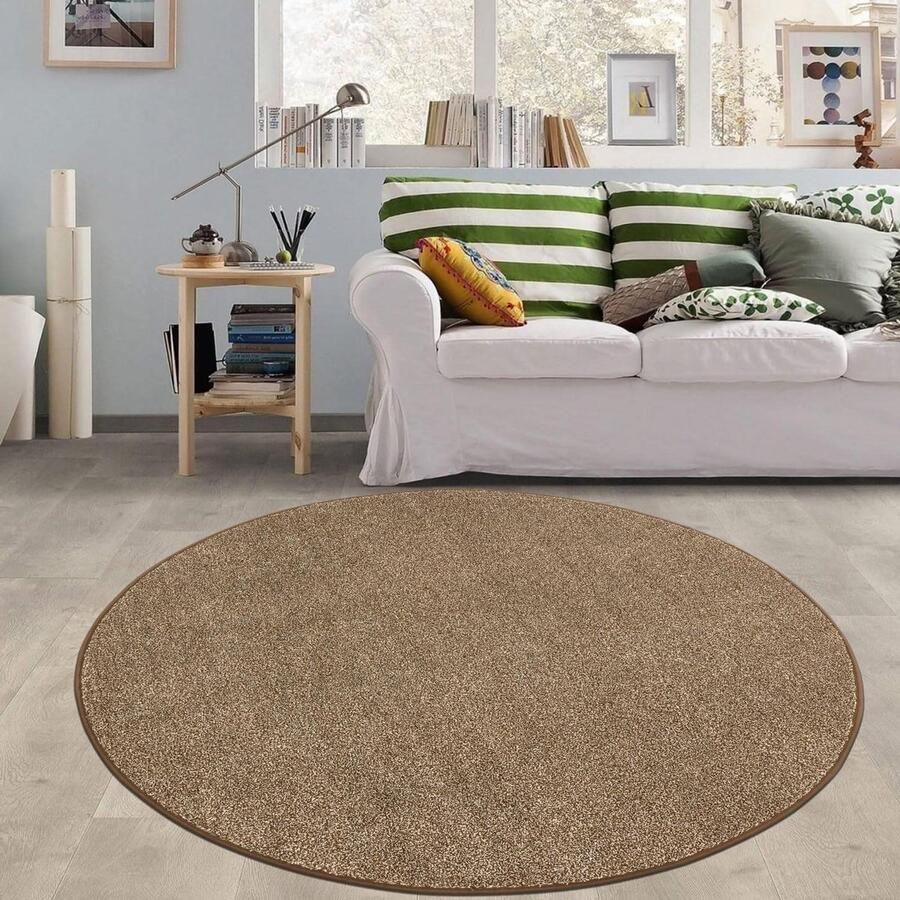 Ronde tapijten voor woonkamer 120 cm ultrazacht cirkeltapijt slaapkamertapijt- antislip rond ruig tapijt wasbaar loungetapijt modern vloerkleed -slaapkamer woonkamer