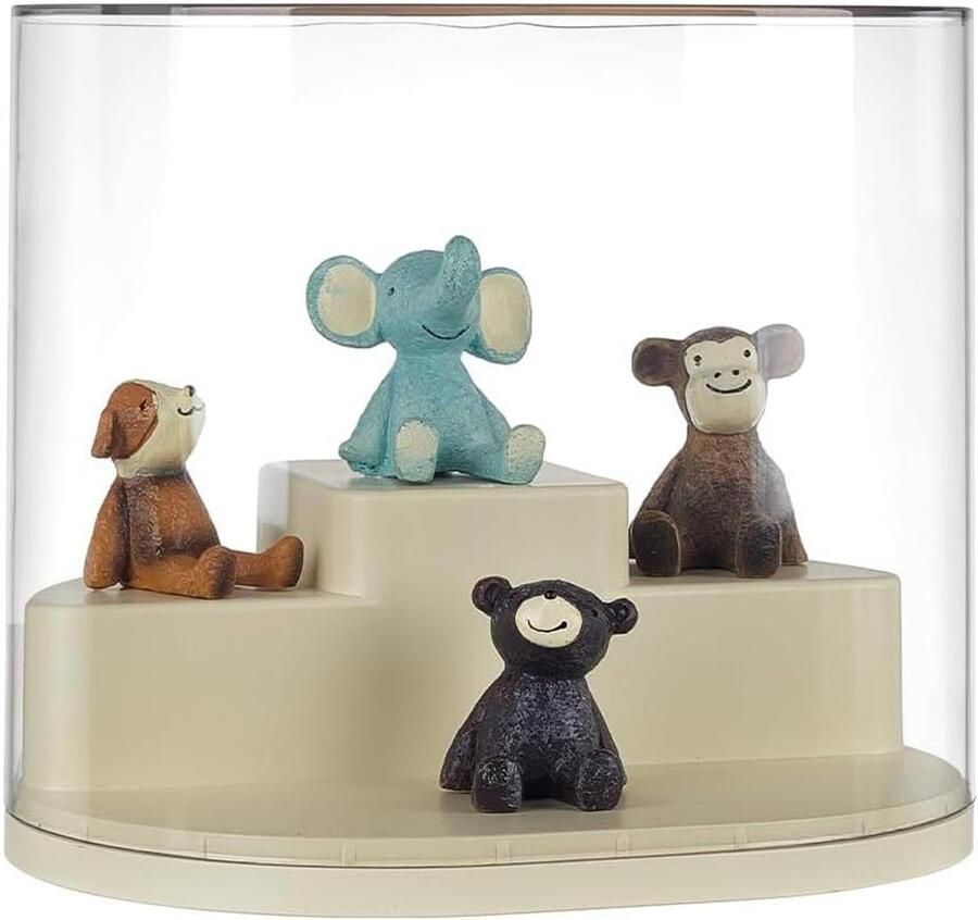 Ronde transparante box voor poppen Stofdichte vitrine met 8 stickers Stapelbaar Voor poppenverzamelaars