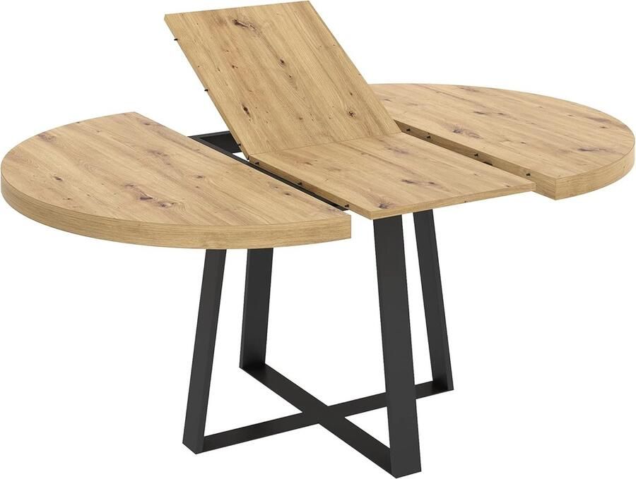 Ronde uittrekbare eettafel Scandinavisch design 77 x 110-158 cm