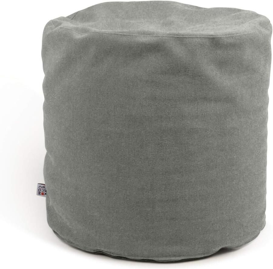 Ronde Voetbank Poef in Helder Grijs Zacht en Praktisch voor Woonkamer