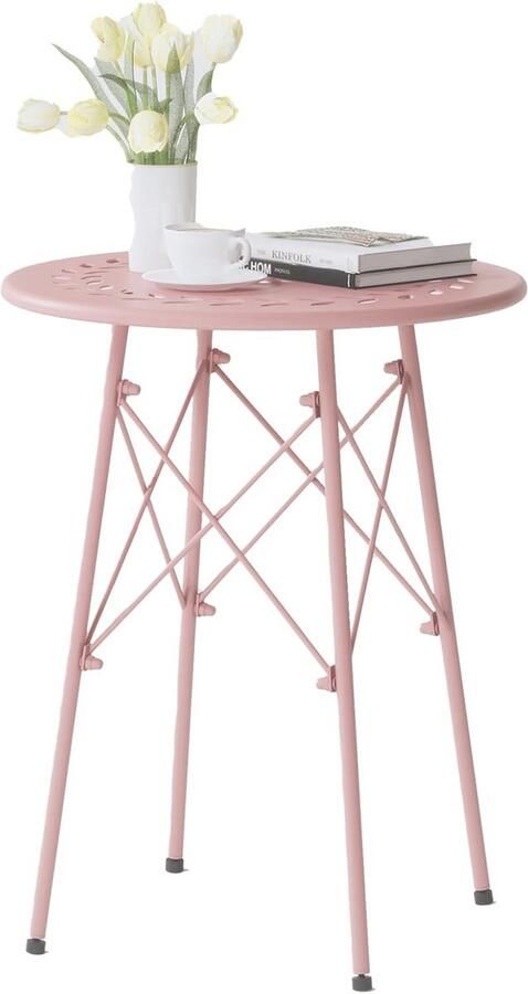 Ronde weerbestendige bijzettafel voor buiten en binnen Kleine salontafel voor terras tuin en balkon