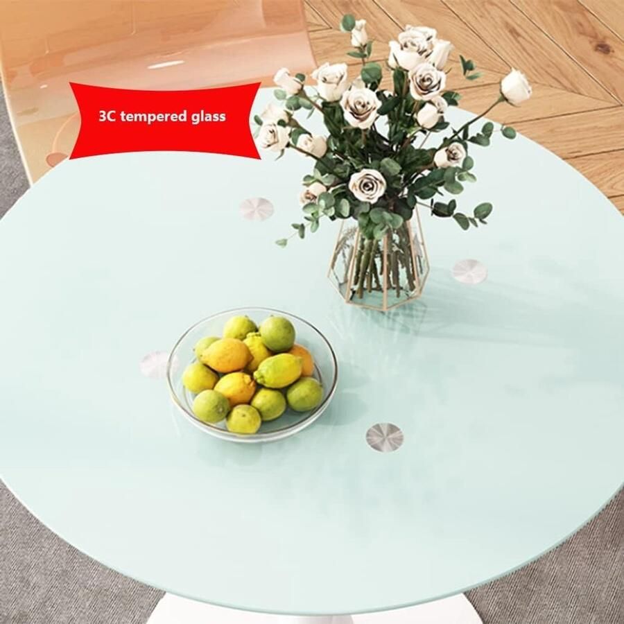 Ronde Witte Zwarte Top Eettafel Moderne Tulp Ontwerp Voor Kleine Ruimte Leisure Sokkel Tafel Voor Keuken Eetkamer Of Kantoor