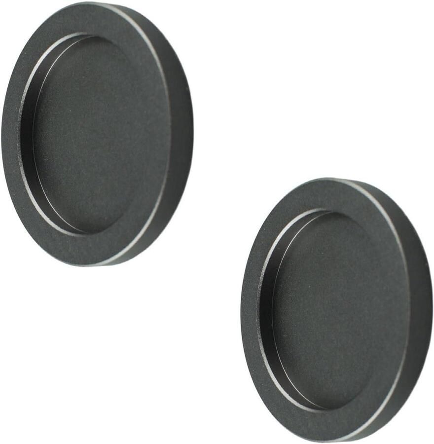 Ronde zelfklevende schuifdeurgreep set van 2 Aluminiumlegering Grijs Voor schuur ladekast en kledingkast
