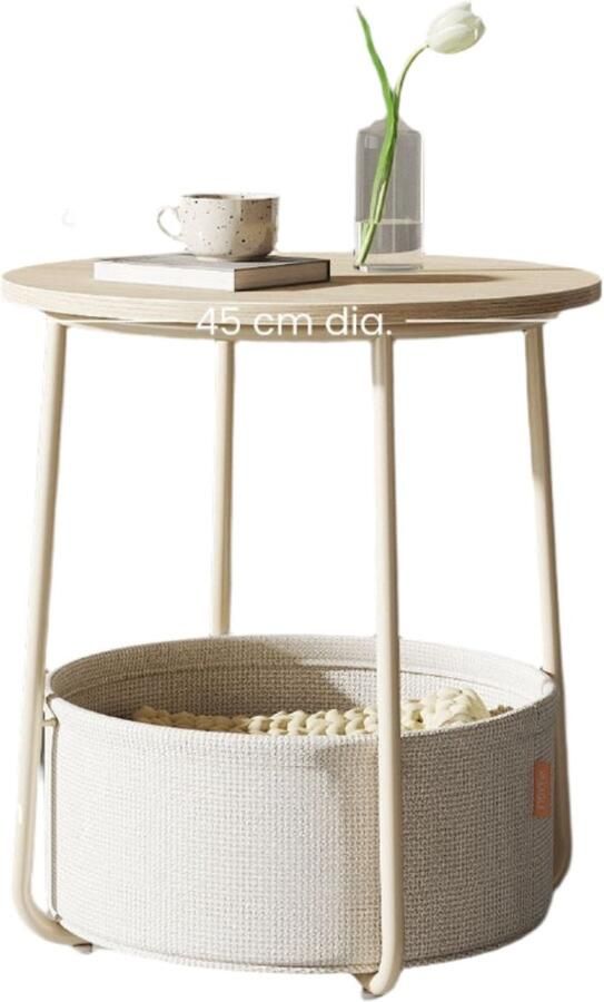 Ronde zijtafel kleine salontafel compacte tabel stijlvol ontwerp 45 cm x 50 cm