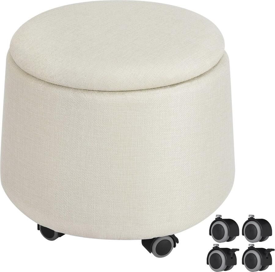 Ronde zitzak met wielen veelzijdige voetenbank en lage kruk voor slaapkamer en woonkamer