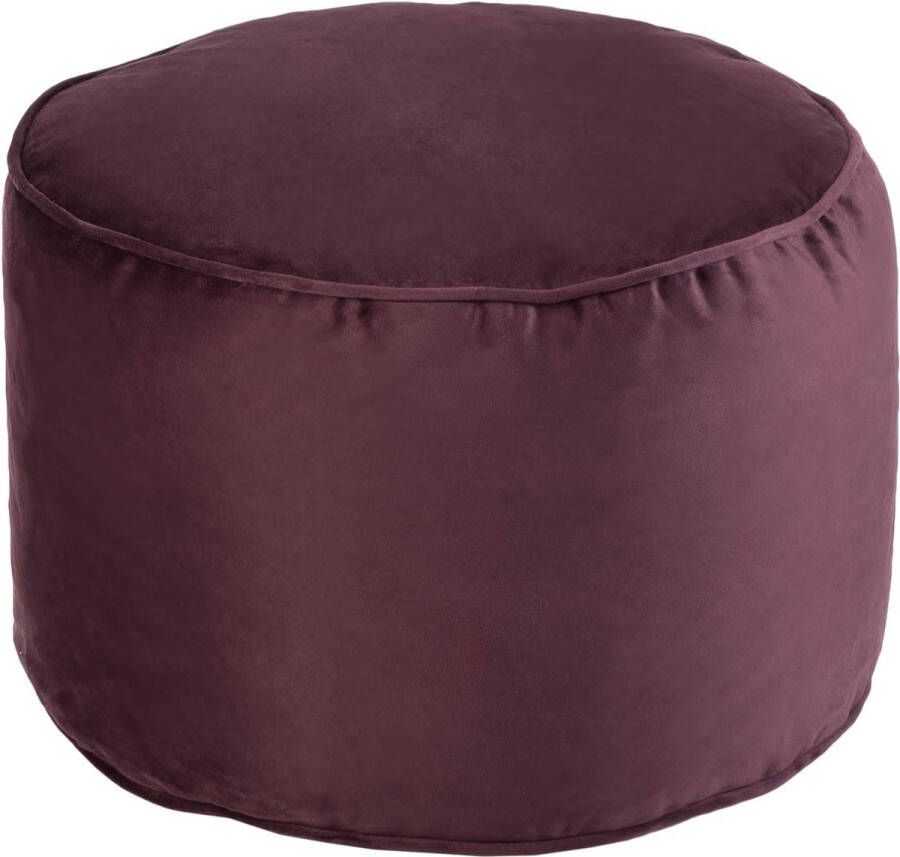 Ronde Zitzak Voetenbank Binnenpoef Woongedeelte Zitpoef Beenrecuperatie Ergonomisch Design Poef Comfortabele Poef Kruk & Duurzame Poef Zitkussen Zitpoef 32 x 45 cm (Aubergine)