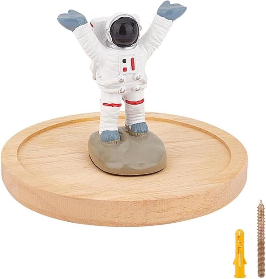 Ronde zwevende planken Set van 3 15 cm Mokklanten Wandplanken voor aan de muur Thuiskantoor Eikenhout Foto's en planten