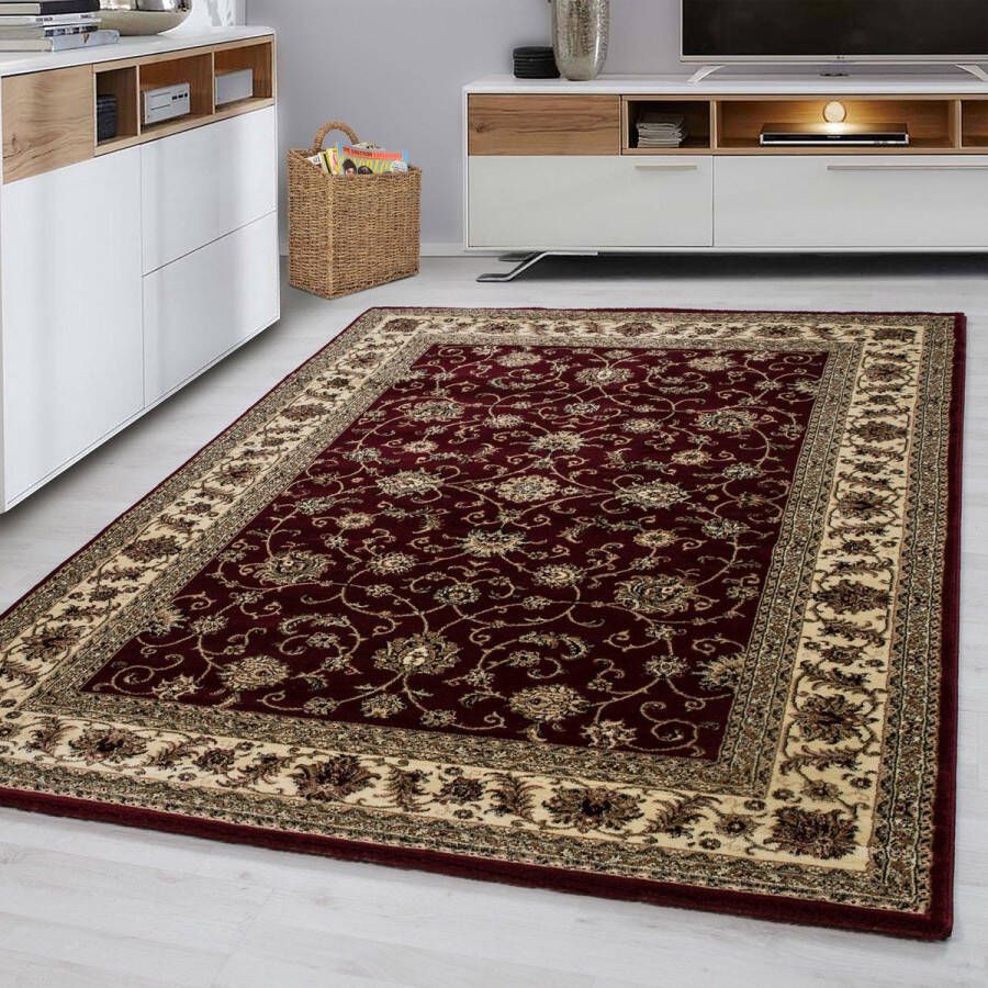Rood Tapijt Klassiek Vloerkleed 80x150cm- Modern Woonkamer Salon Slaapkamer Eetkamer