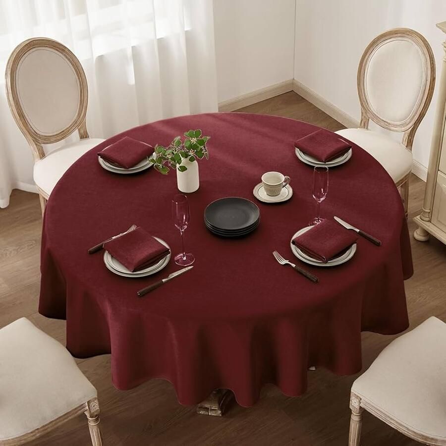 Rood vlekbestendig tafelkleed waterdicht en wasbaar 1 stuk polyester 200 cm