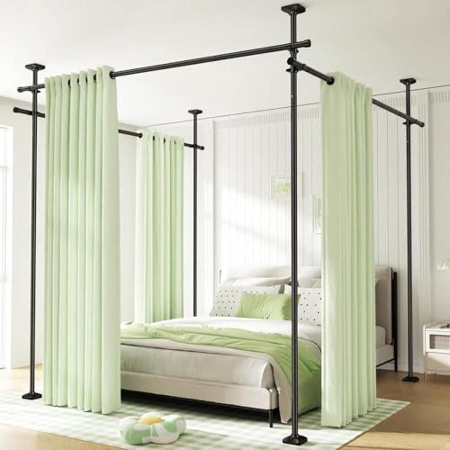 Roomdivider Gordijnroede zonder boren Zware Staande Gordijnroede met Verticale Spanning (122-305 cm)