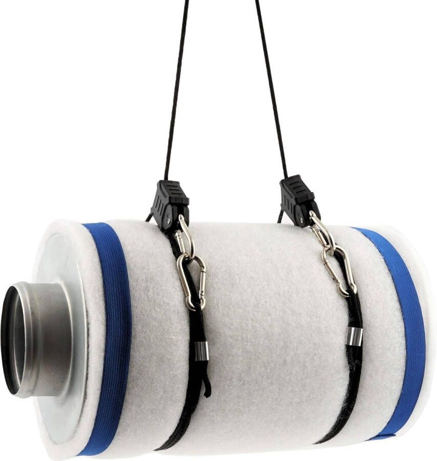 Rope Ratchet Touwratel (2 stuks) belastbaar tot 68 kg per paar kabelratel met 4 karabijnhaken voor lampen reflectoren ventilatoren planten handlier grijpkabel