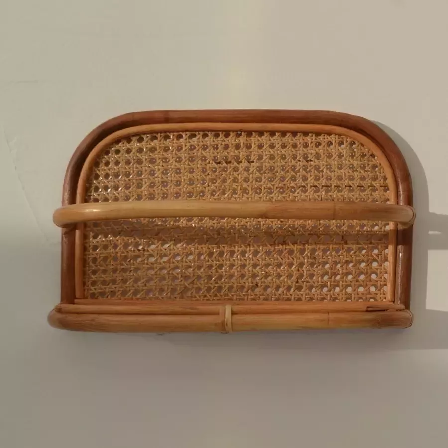 Rotan wandrek Rattan wandplank wanddecoratie L 40 cm