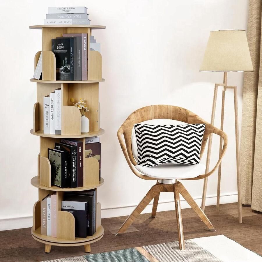 Roterende boekenkast voor kinderen ruimtebesparend [kleur] hout