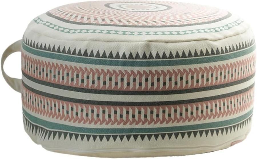 Round Bean Bag Cover Unlined with Zip 45 x 45 x 20 cm Tarpaulin with Storage Footrest Pastel Decoration for Living Room Bedroom Children's Room