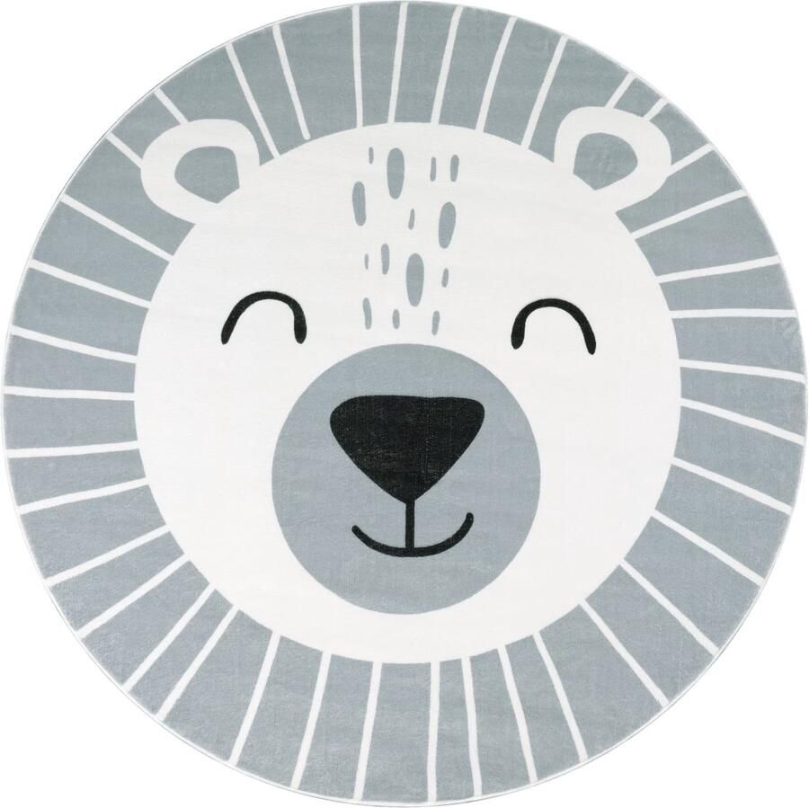 Round Kids Rug-Soft Short Pile-Duurzaam wasbaar en speelkamervriendelijk