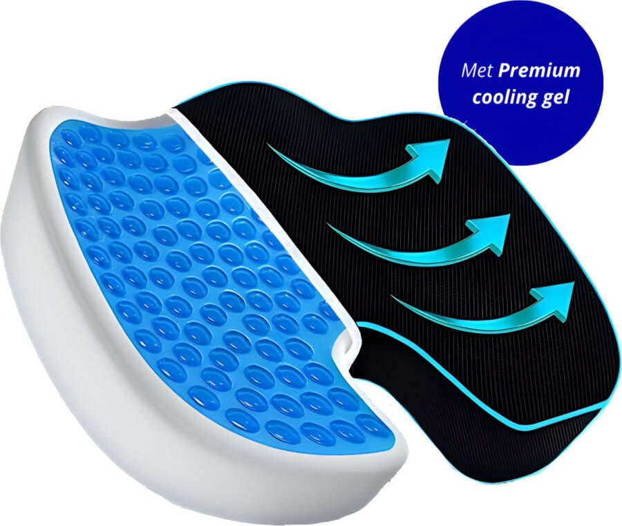 Roveli Orthopedisch zitkussen Premium Cooling Gel Stevig Stuitkussen Ergonomisch Wigkussen Zitkussen Thuiswerken Orthopedisch Zitkussen Voor Auto en Bureaustoel