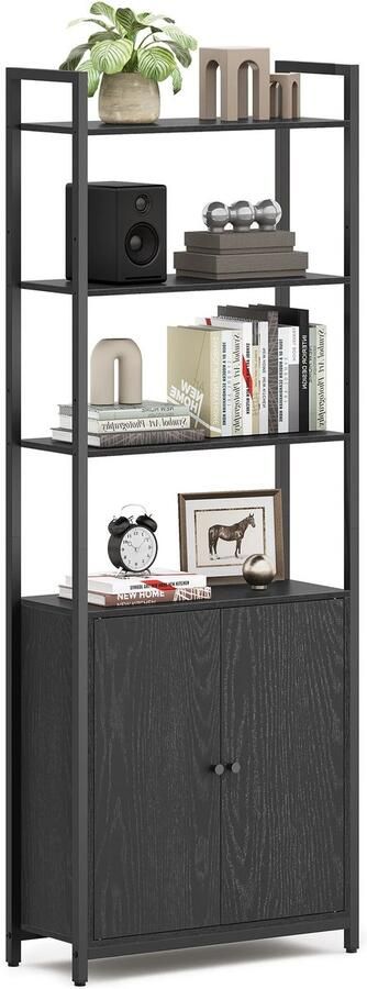 Vasagle RoyaLuxe Boekenrek Boekenplank Kastje 6 Lagen Wit Boekenkast Kast Dressoir Kast Woonkamer Garderobe Organizer Opbergkast Opbergkasten