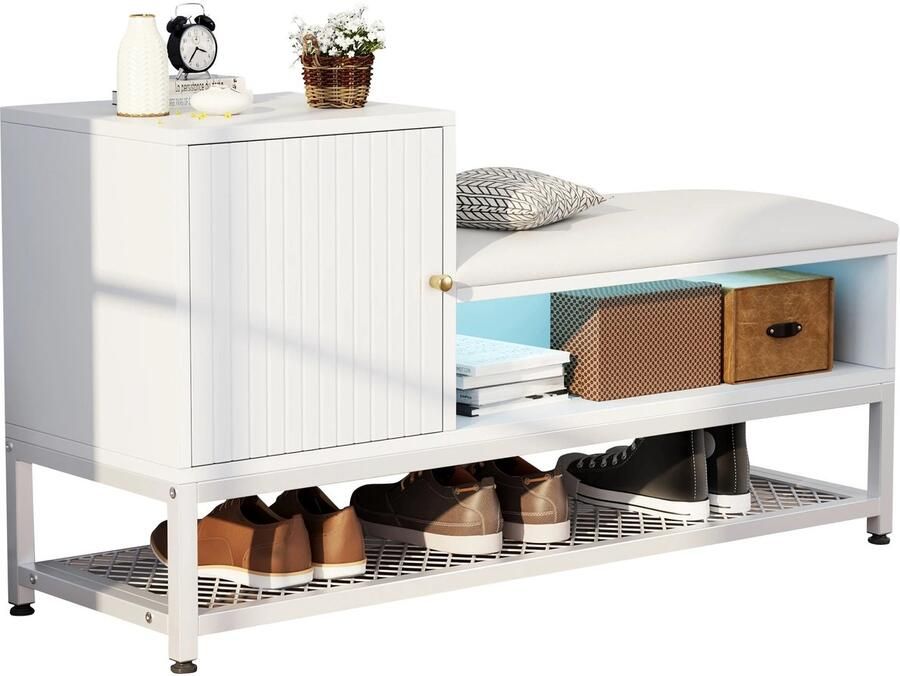 RoyaLuxe Schoenenrek Met Opslag Schoenen Rek Schoenenrek Wit Schoenenrek Hout Schoenenrek Deur Schoenenbank Schoenen Schoenenkast Schoenenkasten Schoenen Kast