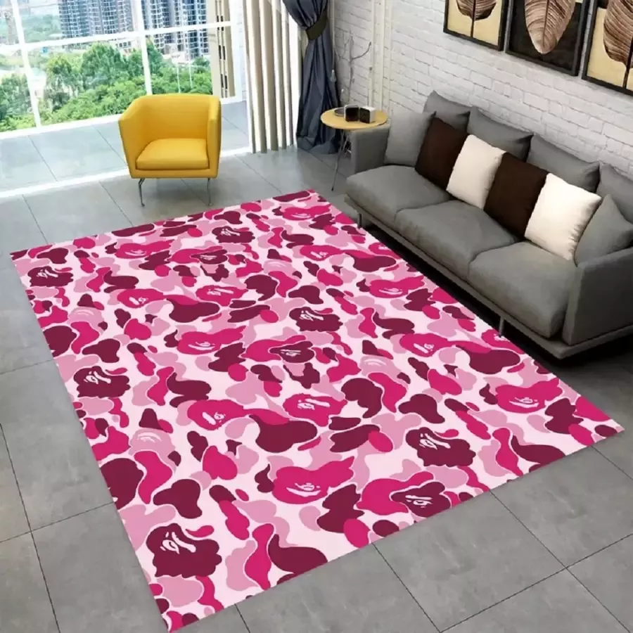 Era Huisdecoratie Roze Camouflage tapijt Modern tapijt Populair Tapijt Klassiek tapijt Herenkamer tapijt Huisdecoratie Cadeau Voor Hem Woondecoratie Speciale Tapijt voor kinderkamers Woonkamer Tapijt Antislip Tapijt 140x200 cm