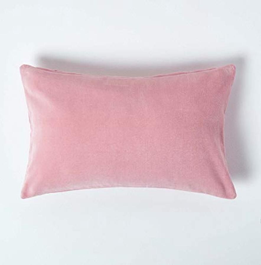 Roze fluwelen kussenhoes 30x50 cm Luxe en superzacht katoen Sierkussen voor bank en bed