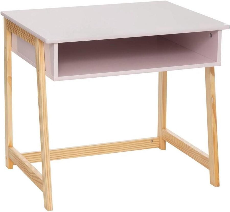 Roze Kinderbureau voor Kleuters Houten Bureau met Vintage Look