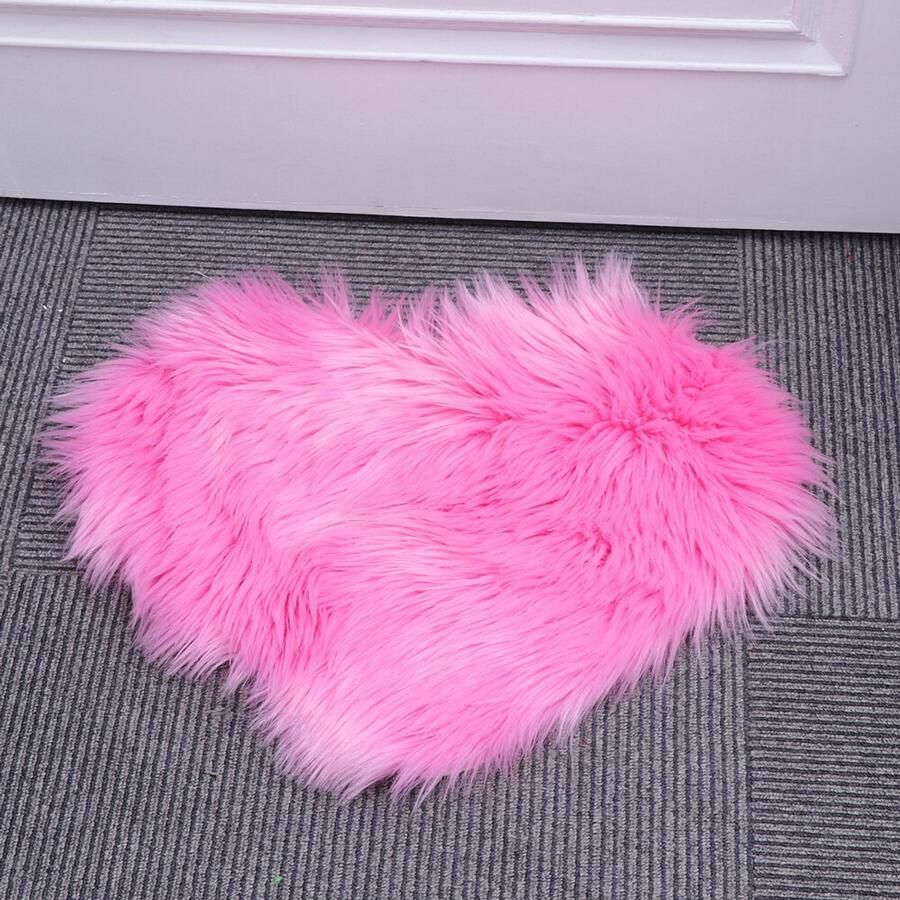 Roze meisje hartvormig tapijt decoratieve vloermat