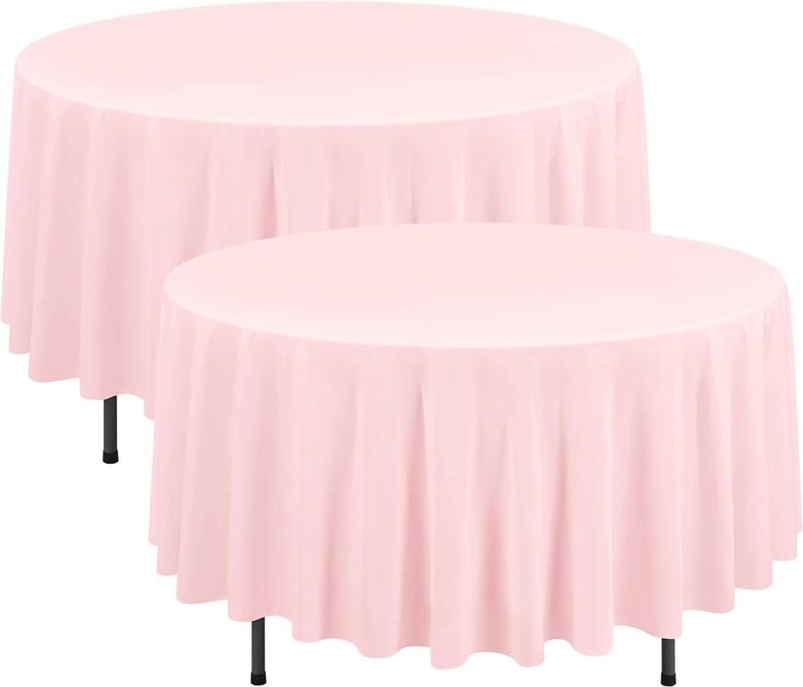 Roze ronde tafelkleed multifunctioneel 1 stuk 90 inch polyester