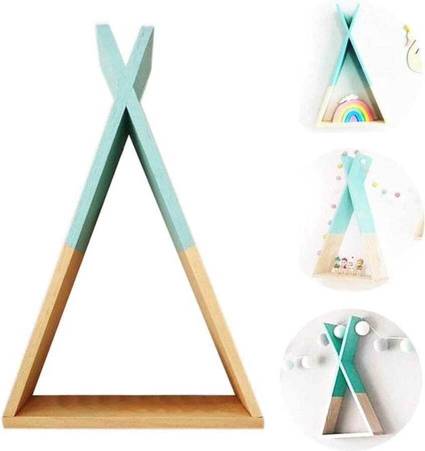 Roze Scandinavisch Wandrek Driehoekig MDF-houten Rek Kinderkamer Woonkamer Babyrek