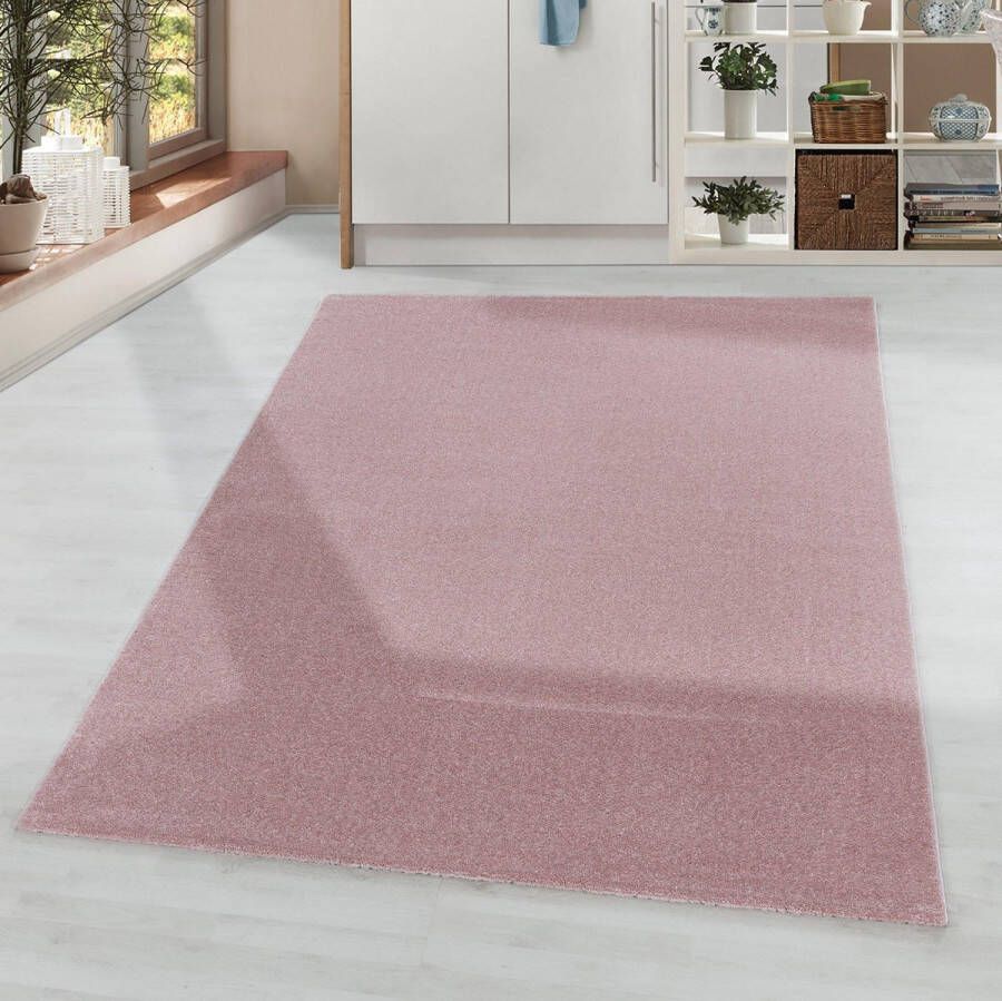 Roze Tapijt Laagpolig Vloerkleed 80x150cm- Modern Woonkamer Salon Slaapkamer Eetkamer