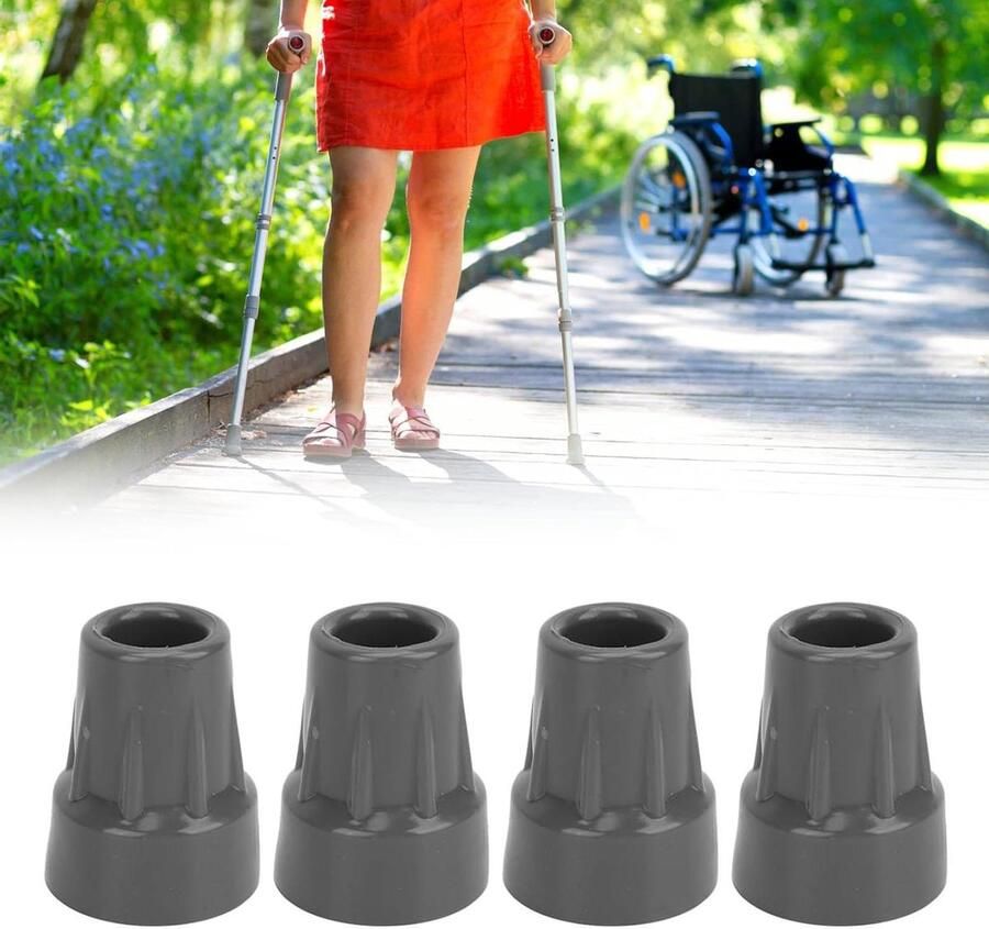 Rubber Cane Tip 20mm Binnendiameter Anti Slip Kruk Tip Vervanging Onderarm Kruk Tip Accessoire