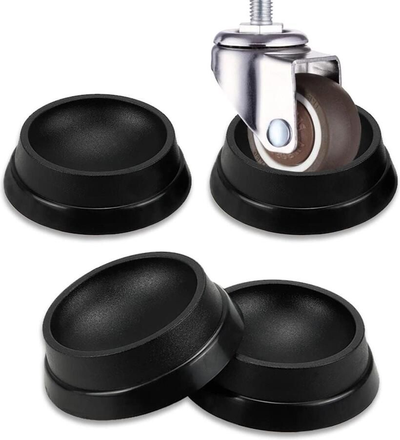 Rubberen antislip meubelwielbekers 4 stuks voor wiegwielen en tafelpoten sterke grip en vloerbescherming
