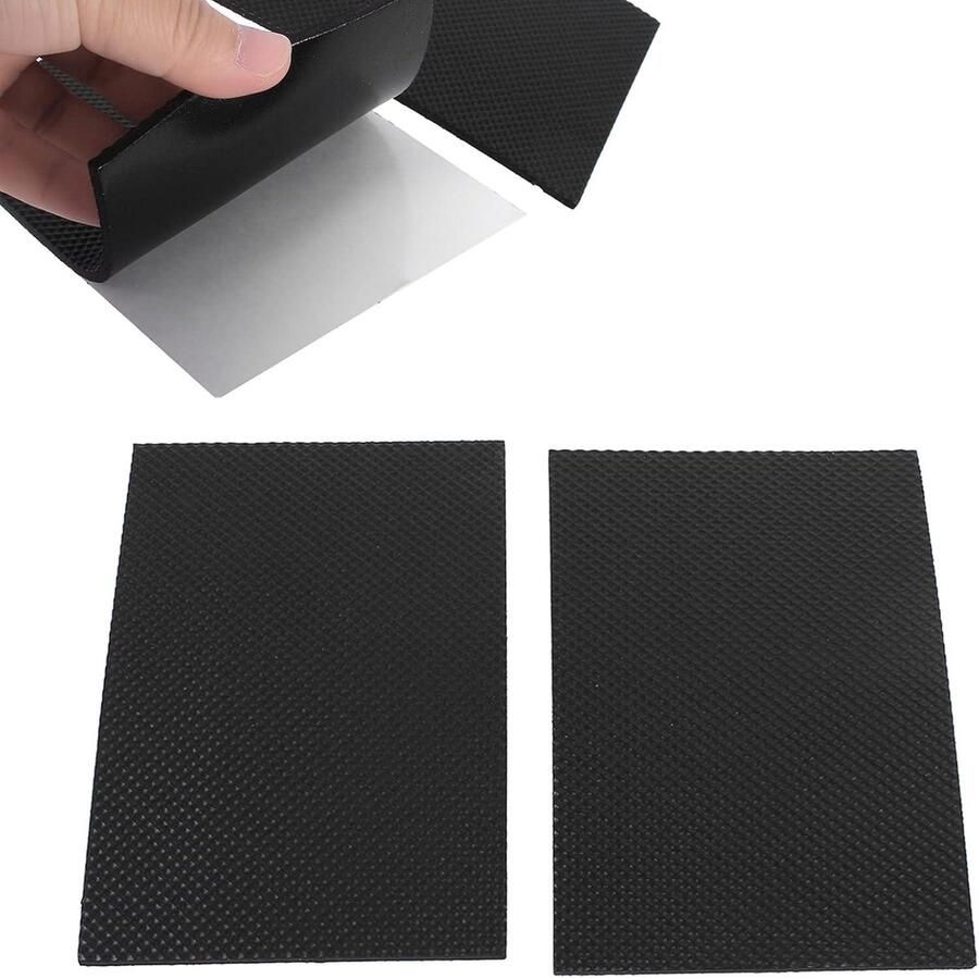 Rubberen Antislip Zelfklevende Vloerbeschermers 2 Stuks Meubelen Bank Tafel Stoel Zwart (Rechthoek)