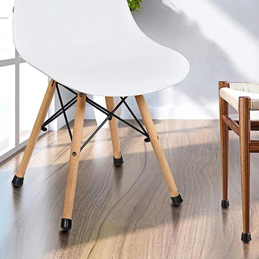 Rubberen Stoeldoppen en Vloerbeschermers voor Ronde Stoelpoten van 12-16mm Set van 32 Stuks