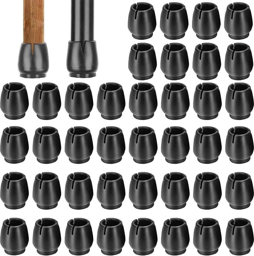 Rubberen Stoelpootdoppen Set van 40 Stoeldoppen Rond Stoelpoot Beschermers Stoelpoten Vloerbeschermers 17-21 mm stoelpootbeschermers