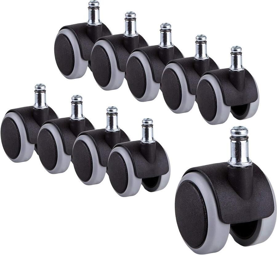 Rubberen wielen 50 mm Vervanging Bureaustoelwielen Set van 2