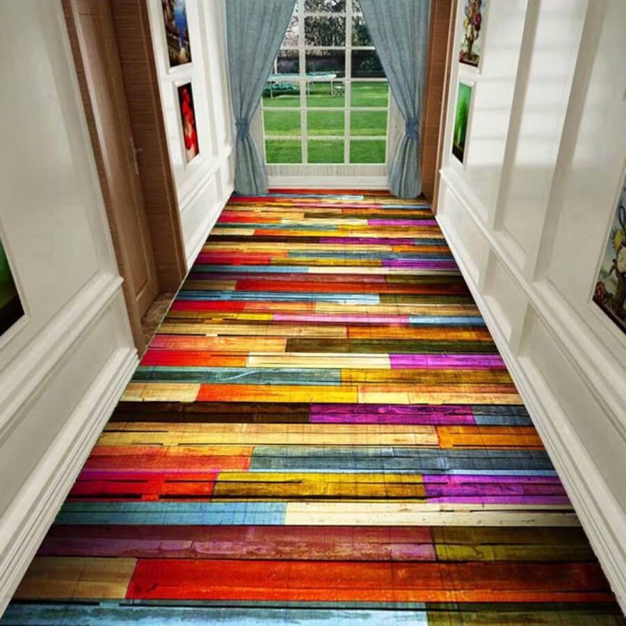 Rug Non-Slip Hallway Runner Soft Washable Geometric Short-Pile Rug for Corridor Living Room Kitchen Office and Bedroom (Colour: C Size: 60 x 300 cm)