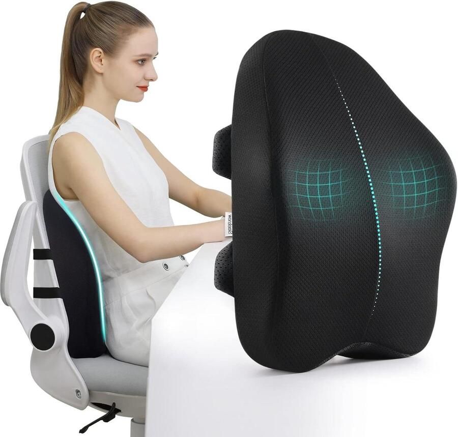 Rugkussen auto ergonomisch lumbaal ondersteuningskussen voor autostoel bureaustoel rugpijn rugsteun ergonomisch rugkussen auto Rugkussen auto