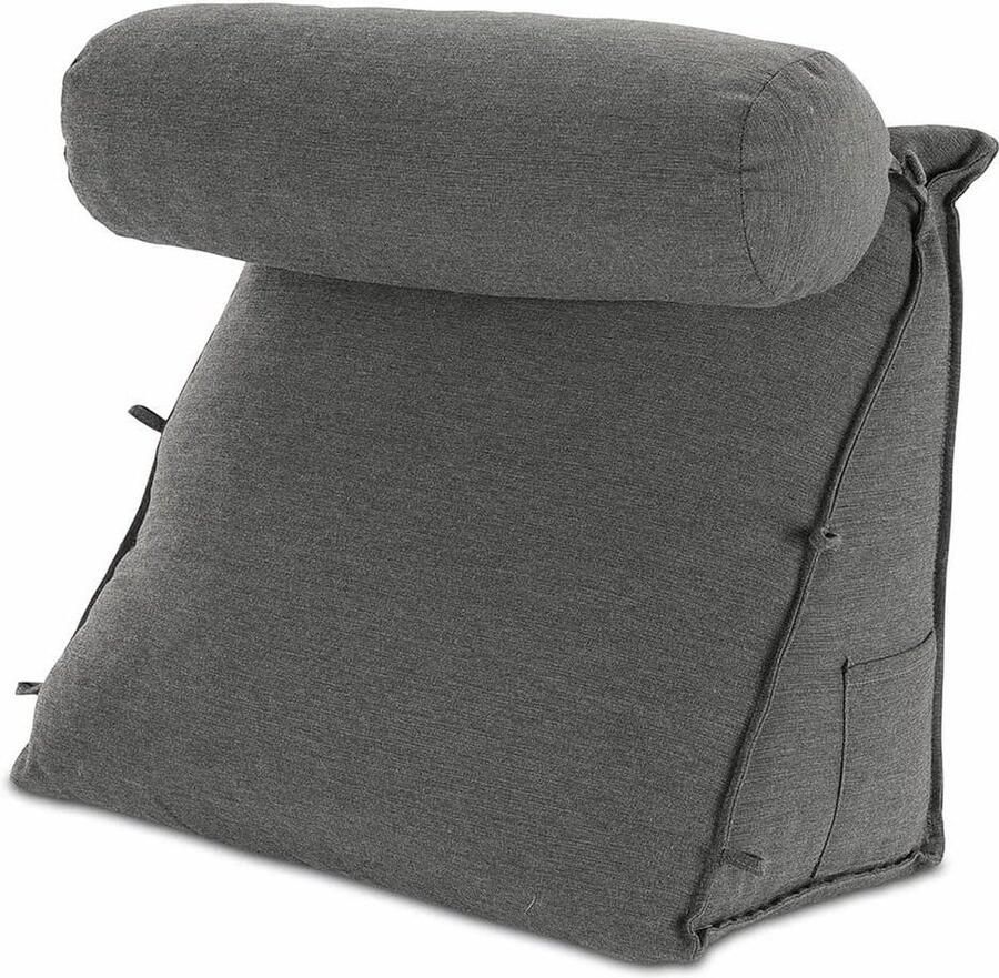 Rugkussen bed sofa afneembare bolster zijvak nekwig wasbare hoes leeskussen boekenkussen rugsteunkussen wigkussen