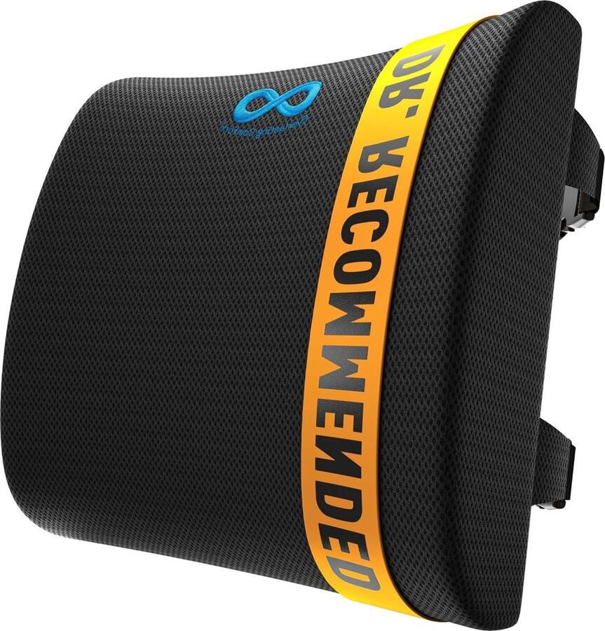 Rugkussen Ergonomisch Traagschuim Lendensteun met Verstelbare Riempjes en Netstof Hoes Bureaustoel Autostoel - Foto 2