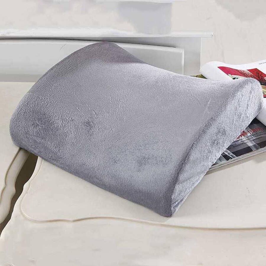 Rugkussen Memory Foam Lumbale Ondersteuning Pad met verstelbare riem verlicht rugpijn kussen geschikt voor bureaustoel en kantoorstoelen-grijs